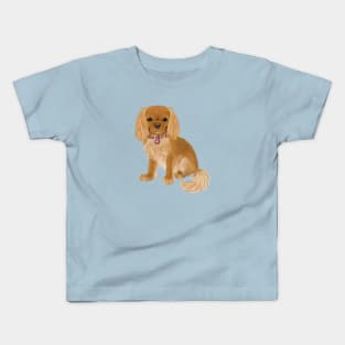 Ruby Cavalier King Charles Spaniel Original Design Kids T-Shirt